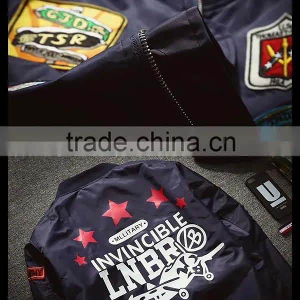 2016 Fashion Casual Outdoor Bomber Air Force Jackets With Retro Embroidery photo-5