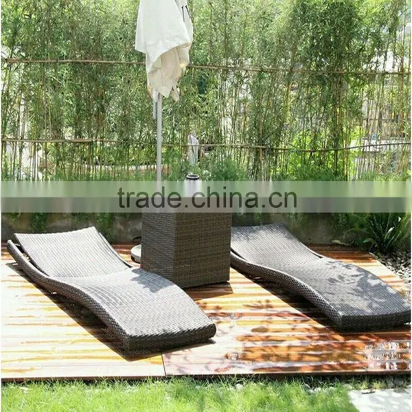 Space Saving Folding Legs Black Brown PE Rattan Wicker Outdoor Patio Pool Chaise Lounge Chair photo-3