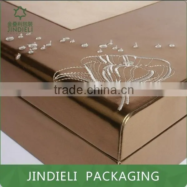 Embroidery Design Brown Cosmetic Box Packaging photo-4