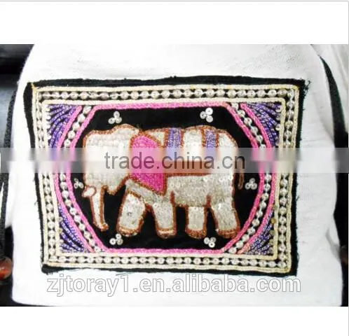 Small Hemp Drawstring Bag Wholesale Embroidered Handmade photo-3