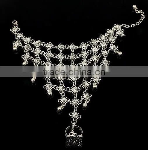 >>New SW16558 Bohemian Bracelet With Ring Coin Hand Chain/ photo-3
