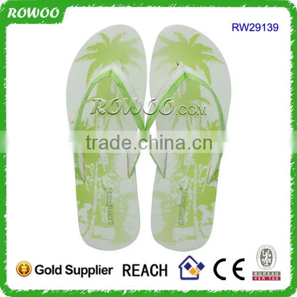 White and Green Low Price Ladies Sandals Girl Latest Flat Sandals photo-5