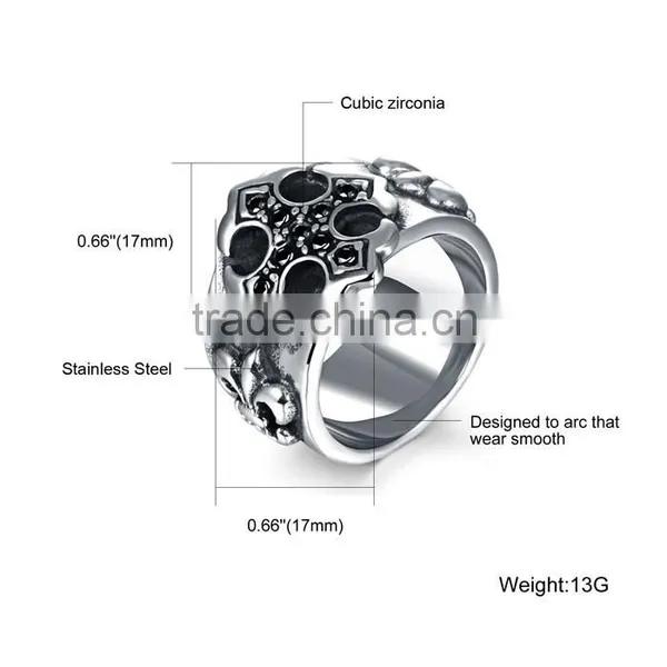 Wholesale Man Jewellery New Arrival 2016 316L Steel Cubic Zirconia Ring Men photo-6