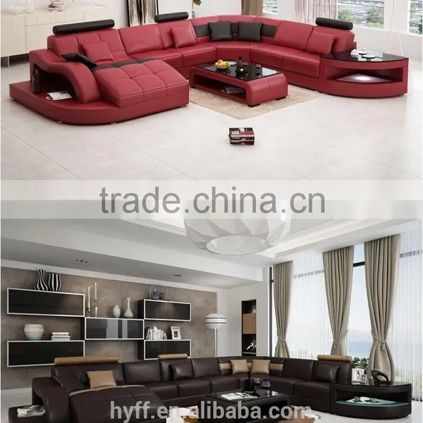 Round Genuine Italy Leather Corner Office Sofas HYZ69 photo-6