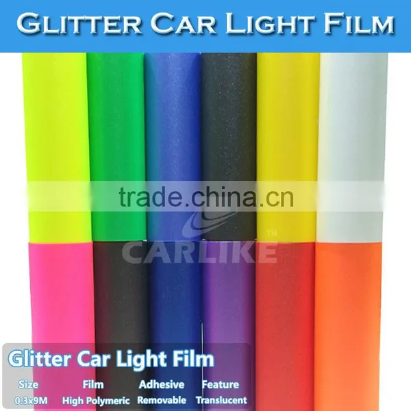 CARLIKE Glitter Pink Headlight Self Adhesive Vinyl Film For Car photo-4