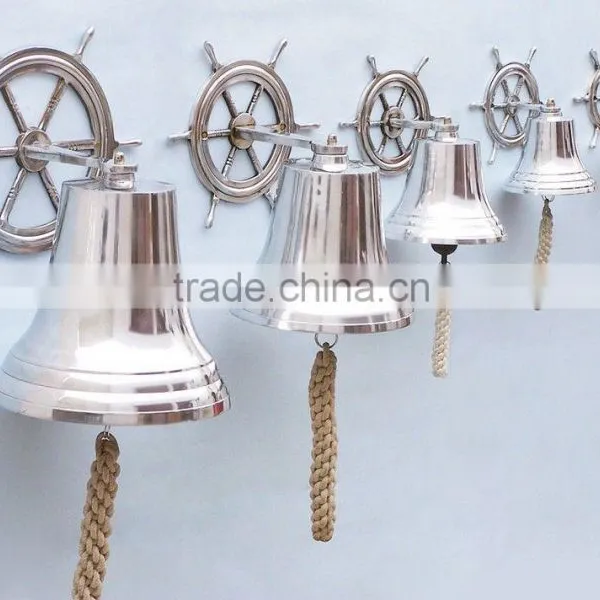 Handcrafted Nautical Decor Hanging Ship Wheel Bell NBB 0016 photo-3