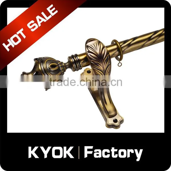 KYOK Durable Twisted Wrought Iron Curtain Rods,High Quality Good Quality 35mm Gold Track Curtain Rod photo-4