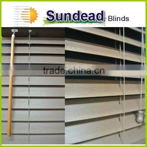 Faux Wood Indoor Venetian Blinds 2'' Inches Vinyl Faux Wood Blinds Office Curtains and Blinds photo-5