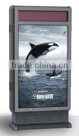 Outdoor Street Advertising Waste Bin Display Rolling Board