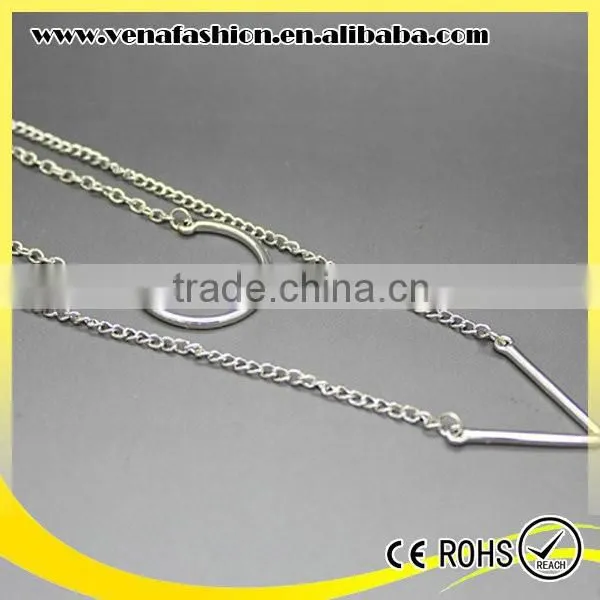 Double-deck Arrows Fashion Long Thin Chain Necklace photo-4