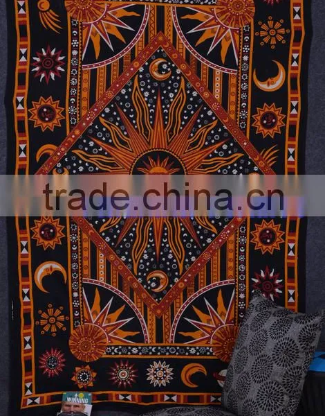 Hippie Mandala Block Printed Tapestry Wall Decor Throw Table Cover 100% Cotton Bedspread Indian Jaipur Manufacturer & Wholesaler