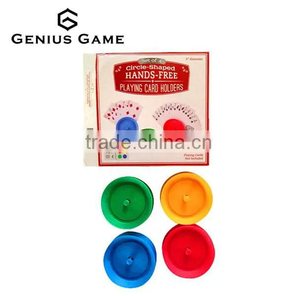 4 Colorful Plastic Playing Card Holder Set