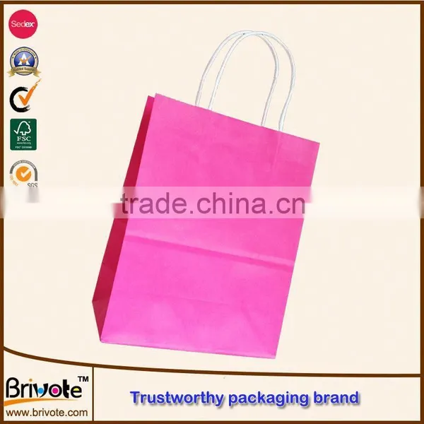 Orange Color Paper Bag/hot Stamping Paper Bag/bitumen Kraft Paper Bag photo-2
