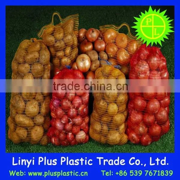 Knitted Mesh Fruit Bag,plastic Onion/fruit Mesh Bag Red Color photo-6