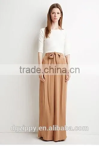 2015 New Arrival China Wholesale Trousers Fabric ,belted Wide Leg Pants for Woman Quality Choice photo-2