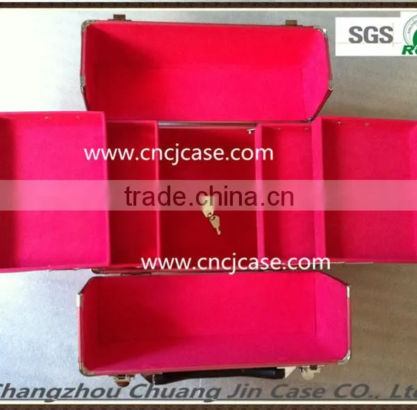Pink Aluminum Cosmetic Case,aluminum Makeup Case