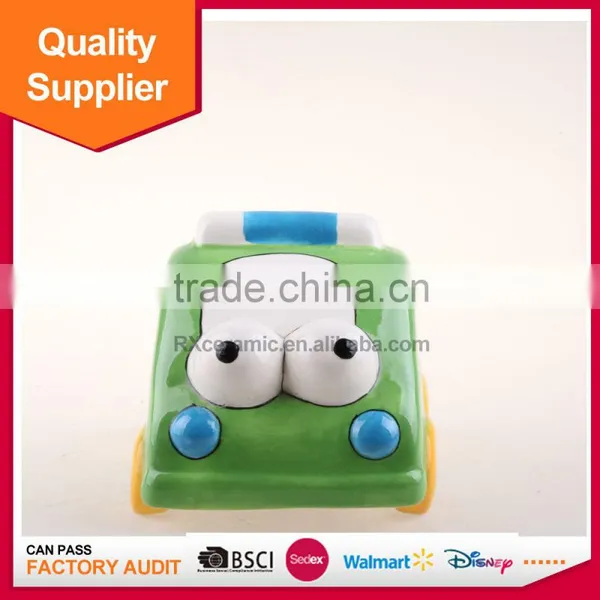 Hot Selling Car Shape Piggy Bank Ceramic Money Box With Handle photo-2