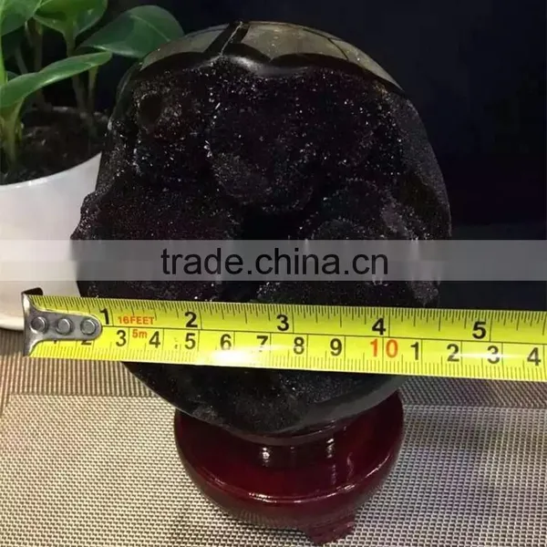 Natural Rock Septarium Geode Crystal Stone Ball Hemisphere Ornaments photo-4