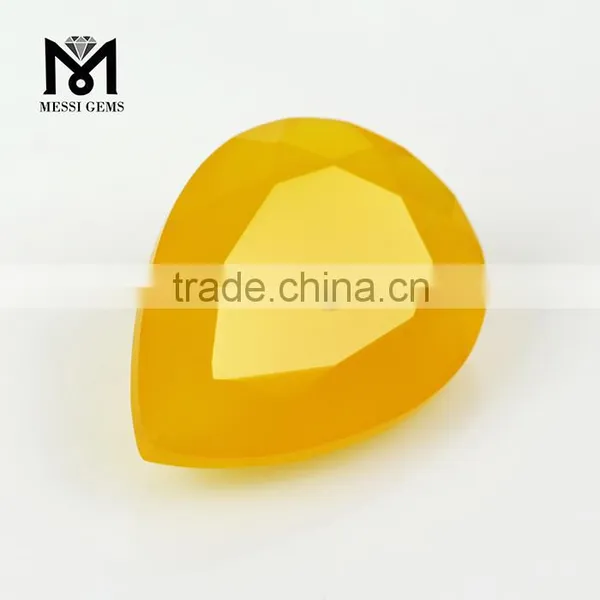 New Arrival Faceted Pear Cut 10 x 14 Loose Stone Yellow Agate photo-3