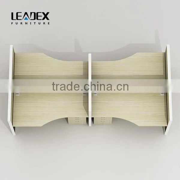 Luxury Wooden Open Workstation Partition Modular Cubicle Office 4 Person Workstation photo-3