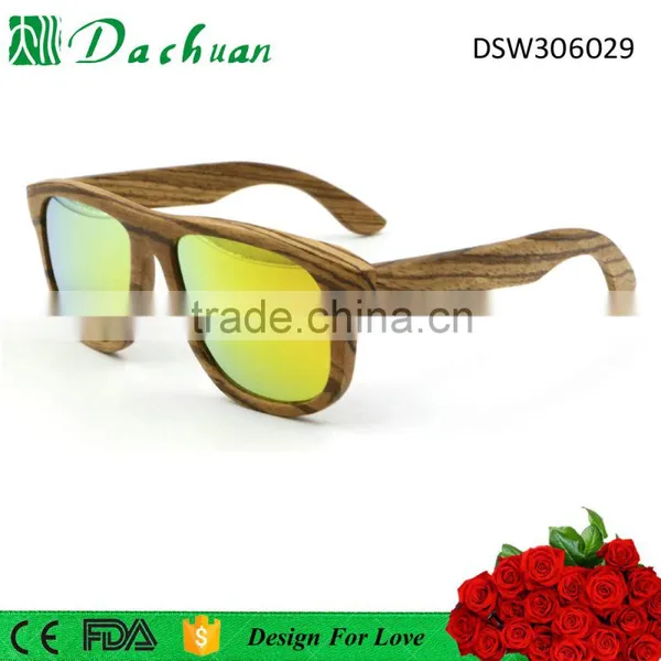 Popular Style Unisex Good Sale High Quality Zebra Wood Sunglasses With Revo Coating photo-3