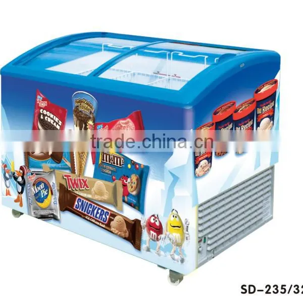 151L Top Glass Door Mini Ice Cream Freezer photo-3