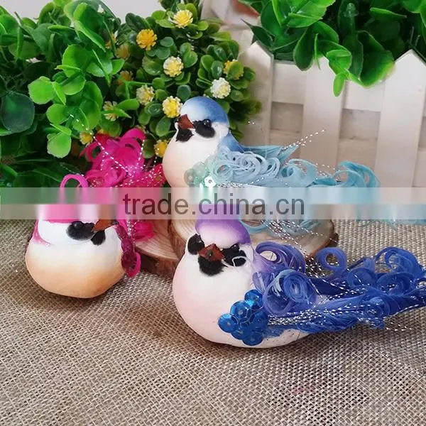 Christmas Home Ornaments Artificial Feather and Foam Birds photo-2