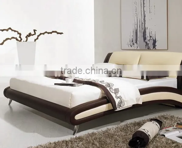 2013 Bedroom Furniture Hot Sale Bed Design Leather Double Bed photo-2