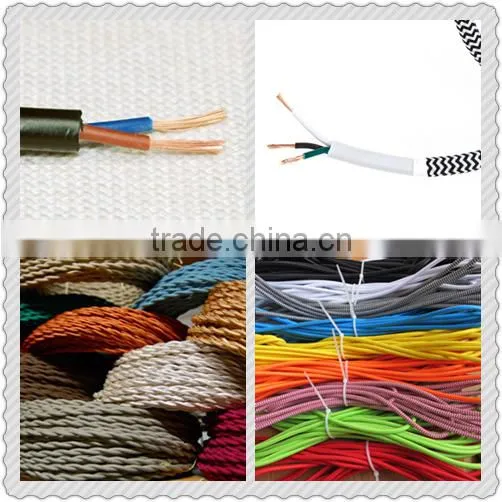 Round Twisted Braided Cable Cloth Covered Copper Wire Lighting photo-2