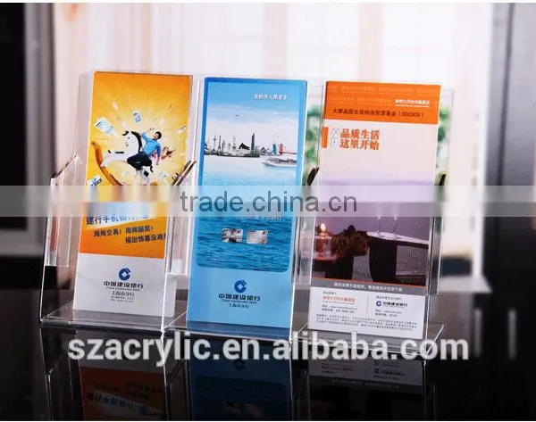 Acrylic A6 Folder Display Rack Flyers Leaflets Holder Box Brochure Display Box/holder photo-2