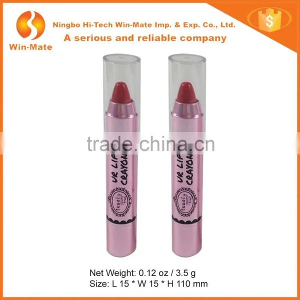 0.12Oz Red With Electroplating Pink Tube OEM Matte Lip Crayon Lipstick Shape photo-2