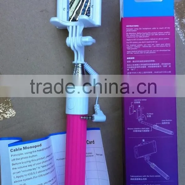 Mini Extendable Wired Selfie Stick With Built-in Remote Shutter photo-3