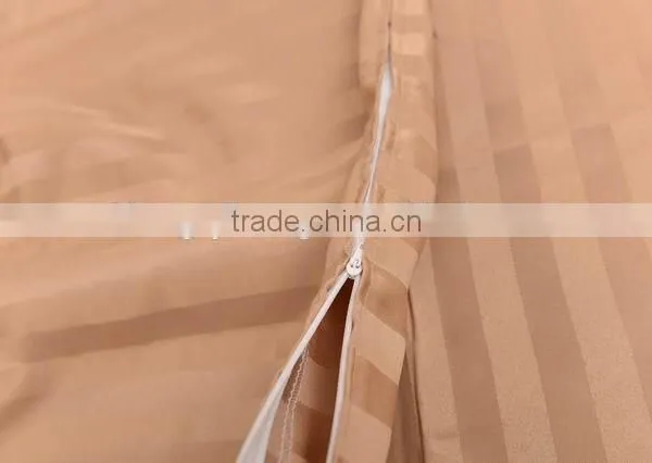 100% Polyester Hotel Bed Linen, Sateen Stripe Duvet Cover photo-3