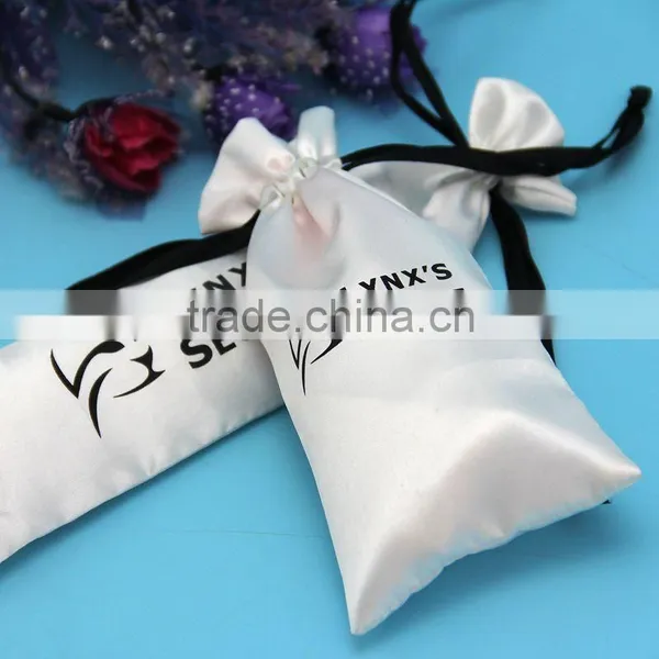 Soft Satin Black Drawstring Pouch for Jewelery Soap Herbs Buttons Favor Bag photo-2