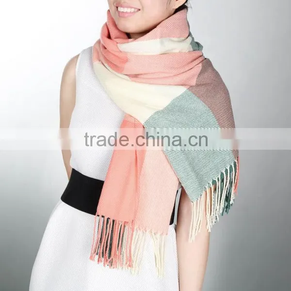 Top Quality!!! 2016 Long Fashion Casual Warm Cashmere Shawl Plaid Knitted Women Scarves photo-5