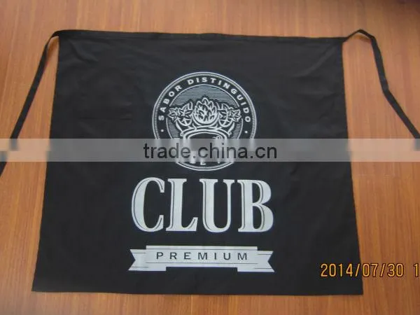 Black Waist / Bar Half Apron With Pocket /waist Apron With Big Logo photo-5