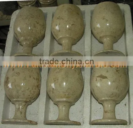 MARBLE WINE GLASSES GOBLETS photo-2
