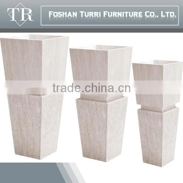 Modern Travertine Design Marble Top Wooden Flower Stand photo-4