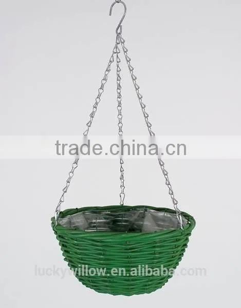 Natural Garden Wicker Hanging Flower Baskets photo-2