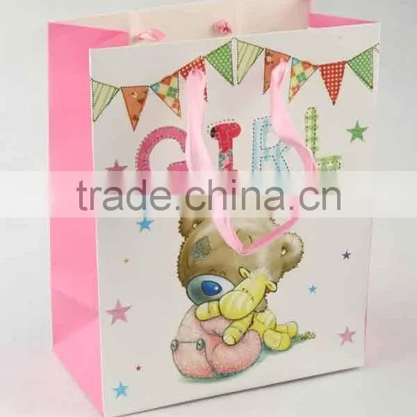 Printed Foldable Gift Bag With Bear Pattern/ Shopping Paper Bag photo-3