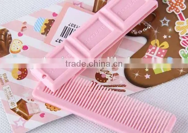 Chocolate Shaped Hair Brush With Hanging Chain/folding Comb photo-6