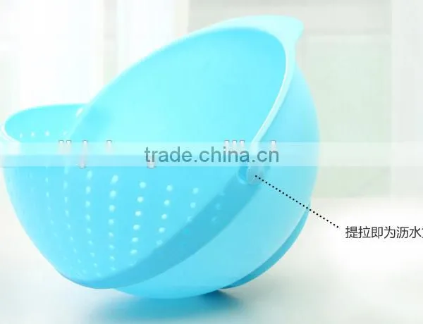 Plastic Folding Basket Drain Rack for Fruit,collapsible Colander Strainer photo-2