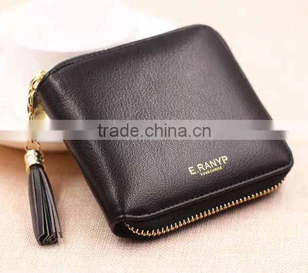 Custom High-Quality Multi-color Leather Woman Zip Wallet photo-2