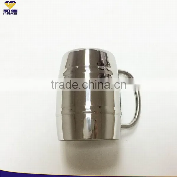 Hard Metal Double Wall S/S Barrel Shaped Stainless Steel Beer Mug photo-2