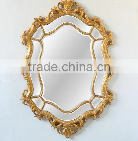 Medieval Reproduction Furniture Sets Wood Veneer Top Console Table With Wall Mirror photo-4