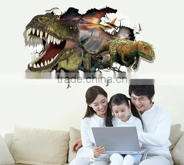3D Real Dinosaur Drawing , Adhesive 3D Wall Paper , Wall Sticker photo-5