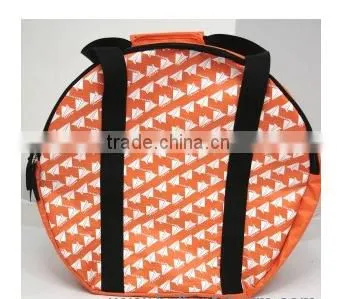 Cutsomeized Size Logo Eco -friendly Orange Round Travel Duffle Bag for Women photo-3