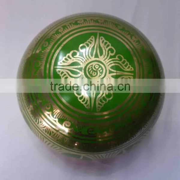 Best Selling Om Mani Padme Colored Tibetan Meditation Singing Bowl photo-3