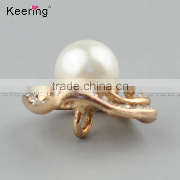 Vogue Hotsale Latest Design Rhinestone Pearl Button Pins for Garments From Keering WBK-1472 photo-3