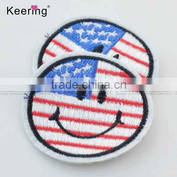 Fancy American Smiley Face Embroidery Patch Custom WEF-026 photo-3